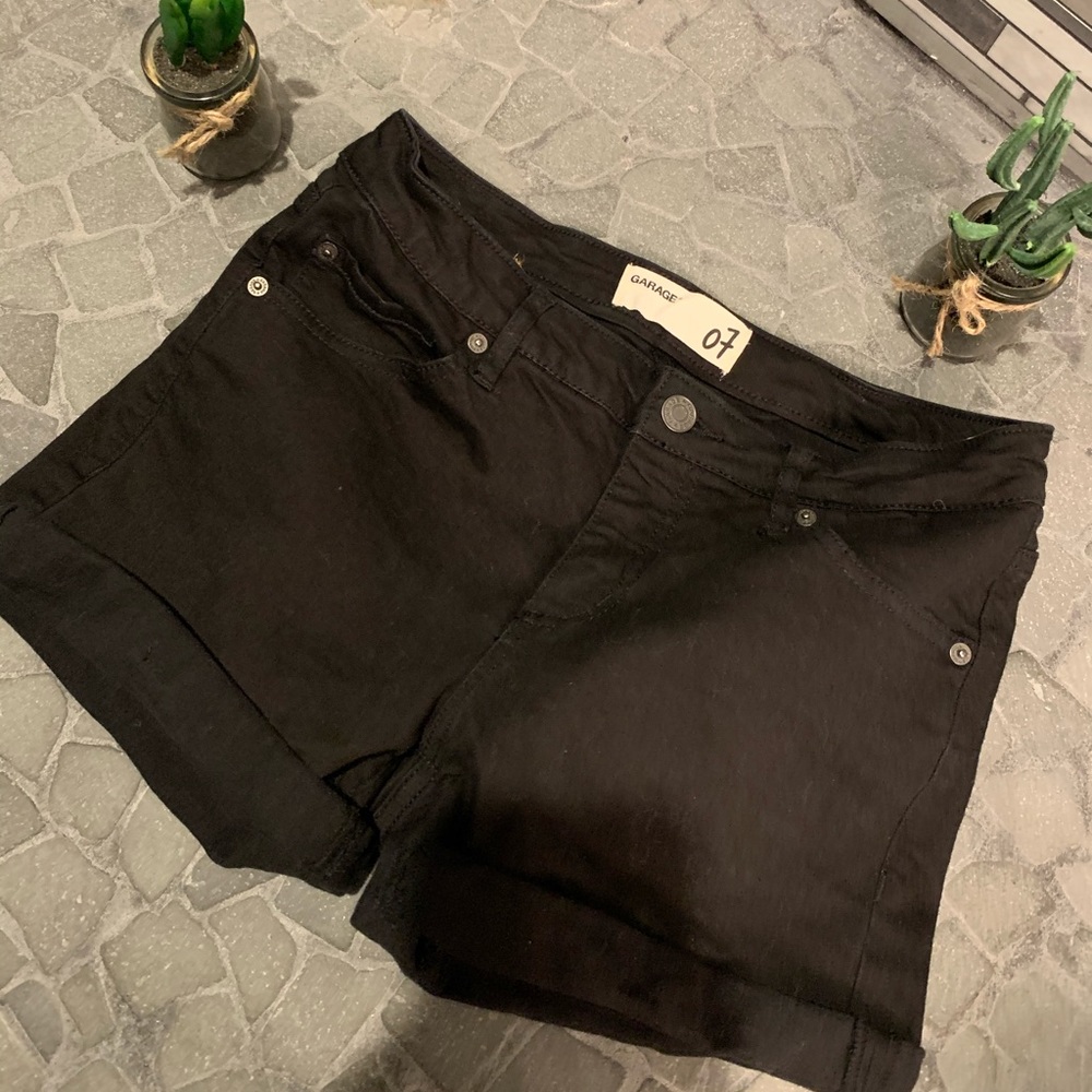 Black garage shorts